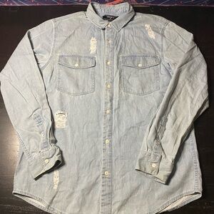Forever 21 Light Blue Casual Denim Shirt